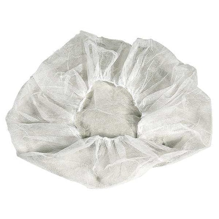Bouffant Cap, Polypropylene, 18 in Dia., White, S, 1000 PK