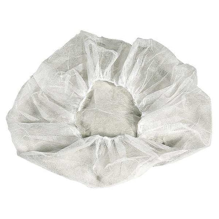 Bouffant Cap, Color White, Diameter 21 in, Latex-Free, Polypropylene, PK1000