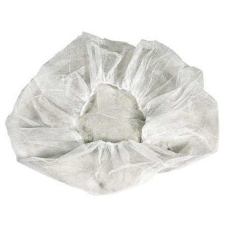 Bouffant Cap, Polypropylene, 28 in Dia., White, XL, 1000 PK