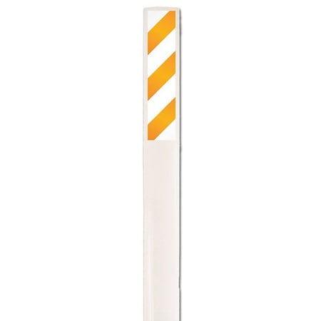 Marker Stakes With Stickers, Fiberglass, 3-3/4" Width, 66" Height, Orange/White