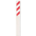 Marker Stakes With Stickers, Fiberglass, 3-3/4" Width, 66" Height, Red and White/White
