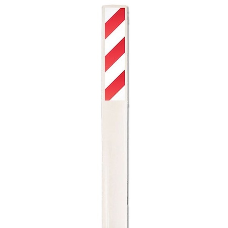 Marker Stakes With Stickers, Fiberglass, 3-3/4" Width, 66" Height, Red and White/White