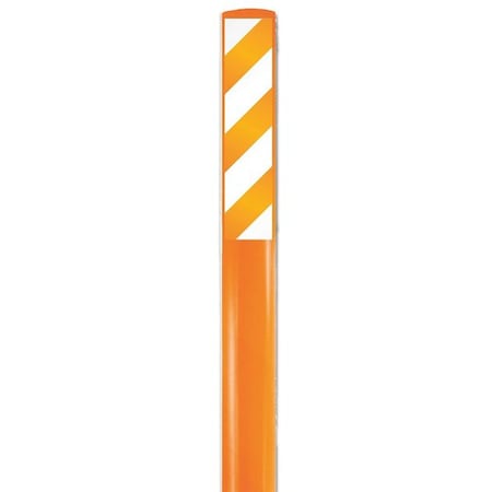 Marker Stakes With Stickers, Fiberglass, 3-3/4" Width, 66" Height, Orange and White/Orange