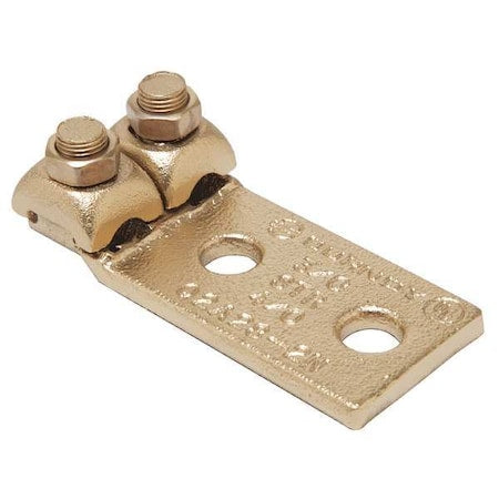 Mechanical Lug, 4/0 AWG Max, 2 Conductor, 2 Hole, 1/2 in Stud, Copper