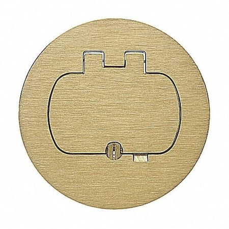 Box Cover, Floor Box Type, Brass, GFCI Duplex Receptacle Cover Type