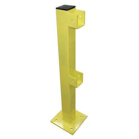 End Post, 45 In., Yellow, Steel