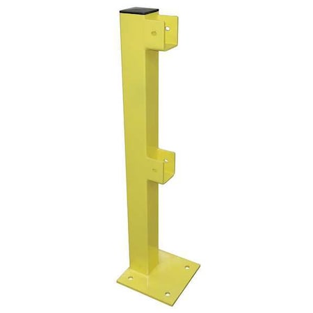 Flush End Post, 45 In., Yellow, Steel