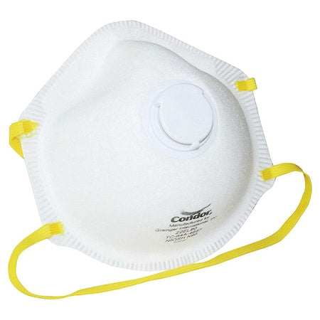 Disposable Respirator, N95, Molded, Dual, Non-Adjustable, None, M, PK 10