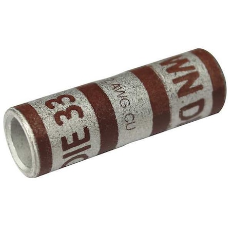 Crimp Wire Connector, 2 AWG Max, Brown, None Insulation, 600 V (Formerly PowerFirst)
