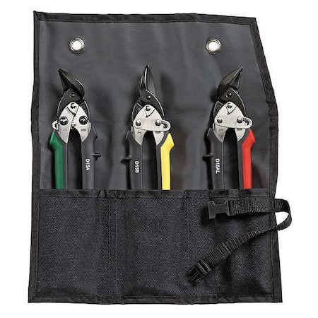 Aviation Snip Set, Left/Right/Straight, 7 1/4 in, Steel