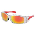 Swagger (SR1), Safety Glasses, Anti-Scratch, Fire Mirror Lens, Clear/Black Frame, Full-Frame