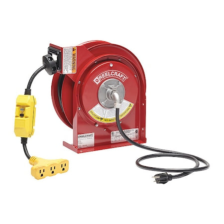 Power Cord Reel with 45 ft. Cord 3-Outlet 12/3