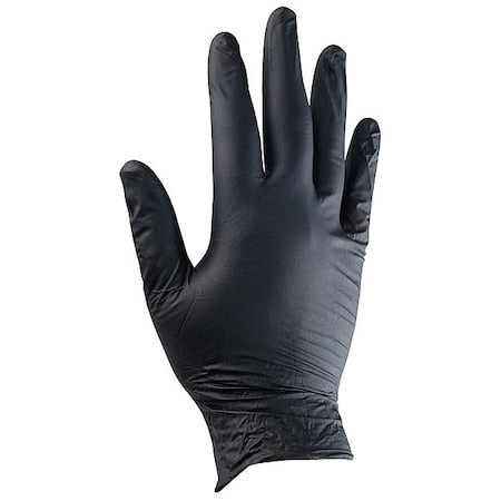 Disposable Gloves, 6.00 to 6.99 mil Palm, Nitrile, Powder-Free, XL (10), 50 PK, Black
