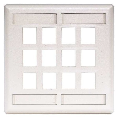 Plate, 12 Ports, White, Flush