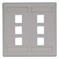Hubbell IFP26OW - Face Plate, Rear-Loading, 6-port Double-Gang, Office White - 6 x Total Number of Socket(s) - 2-gang - Office White