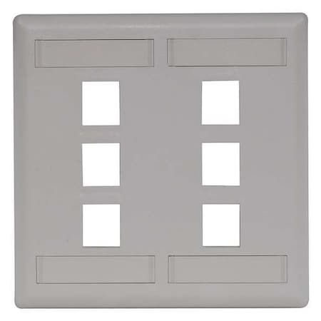 Hubbell IFP26OW - Face Plate, Rear-Loading, 6-port Double-Gang, Office White - 6 x Total Number of Socket(s) - 2-gang - Office White