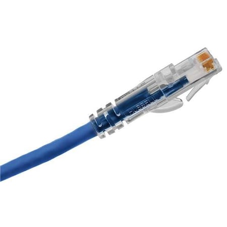 Patch Cord, Cat 6A, Clear Boot, Blue, 15 ft.