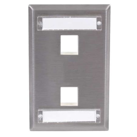 Plate, 2 Ports, Gray
