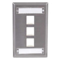 Plate, 3 Ports, Gray