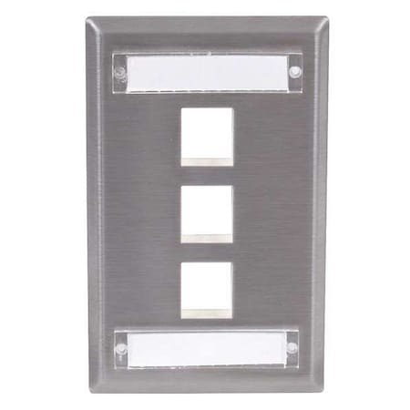 Plate, 3 Ports, Gray