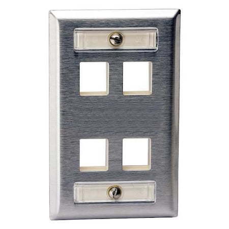 Plate, 4 Ports, Gray