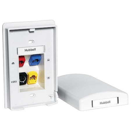 Plate, 4 Ports, White