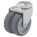 Dul Whl Cstr, Swl, Thm Rbr, 2 in, 176 lb, Gry