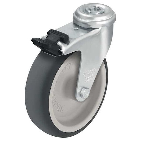 Kingpin Swivel Caster, Therm Rubber, 4 in., 154 lb.