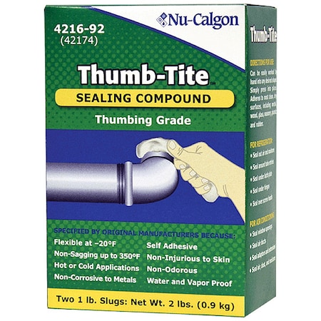 Caulking Compound, 2 lb, Slug, Whites, Thumb-Tite