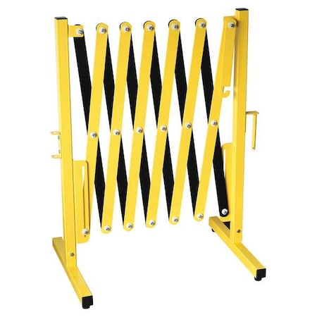 Portable Barricade, Black/Yellow, No Legend, Powder Coated