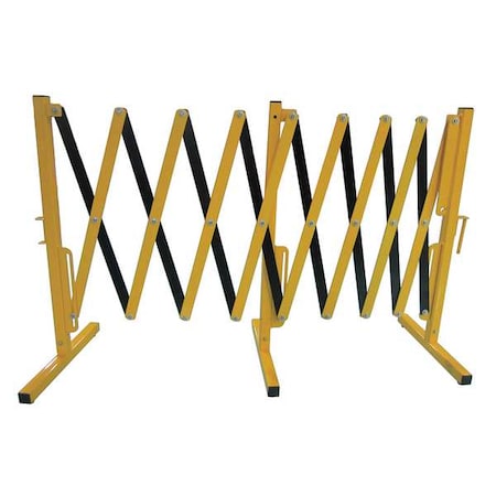 Collapsible Barricade, Aluminum, 41 lb, Black/Yellow