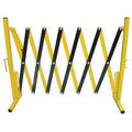 Collapsible Barricade, Black/Yellow, No Legend, Powder Coated