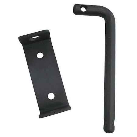 Wall Mounting Kit, Steel, 3 1/2 in Height, 1 3/8 in Length, 0.88 lb, Black