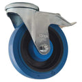 Kingpin Swivel Caster, Rubber, 5 in, 330 lb, Blu