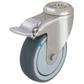 Kingpin Swivel Caster, Thrm Rubber, 5 in, 264 lb.Gry
