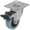 Swivel Plate Caster, Rubber, 2 in., 110 lb.