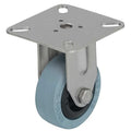 Rgd Plate Caster, Rubber, 2 in., 110 lb.