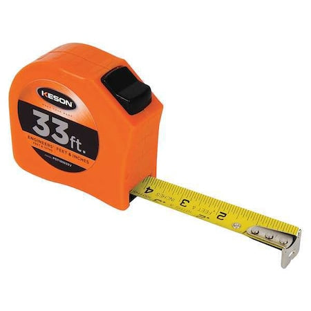 33 ft Engineer's Tape Measure, 1 in Blade