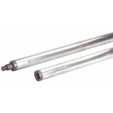 Threaded Handle, 1-3/4 x 72 In, Aluminum