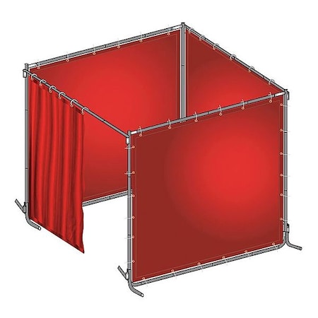 Welding Booth Kit, Transparent PVC, 6 ft. W., 6 ft. H., 13 oz/sq yd, 150 Degrees F Withstand Temp.