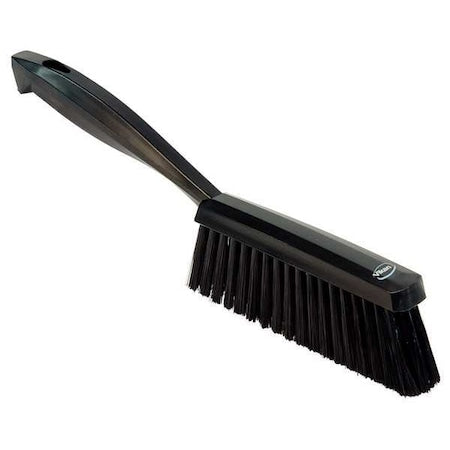 1 19/32 in W Bench Brush, Medium, 6 1/2 in L Handle, 6 1/2 in L Brush, Black, Plastic