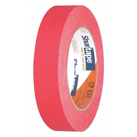 Masking Tape, 24 mm W x 55 m L, 4.9 mil Thick, Red, Rubber Adhesive, 36 PK