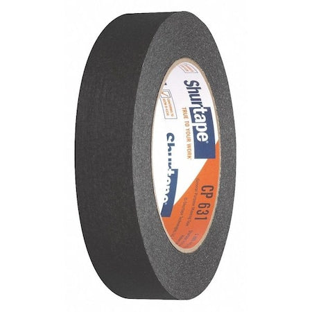 Masking Tape, 24 mm W x 55 m L, 4.9 mil Thick, Black, Rubber Adhesive, 36 PK