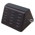Wheel Chock, Molded Rbr w/Stl Grab, Black