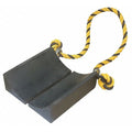 Molded Rubber with Steel Grab Wheel Chock in Black