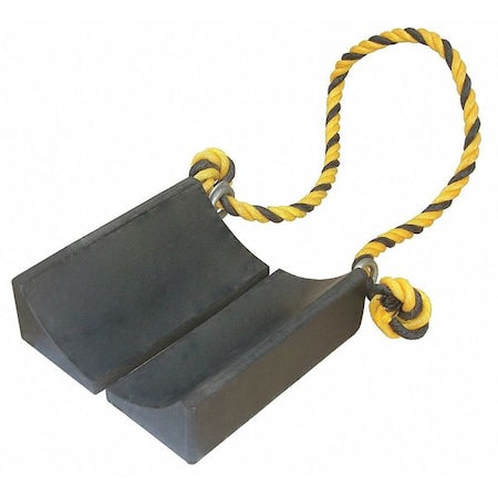 Molded Rubber with Steel Grab Wheel Chock in Black