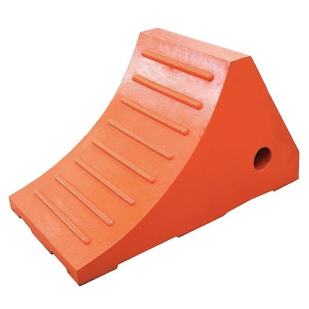 Wheel Chock, Molded Rubber, Orange