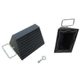 Wheel Chock, Molded Rbr w/Stl Grab, Black