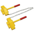 Rail Car Wheel Chock, Steel, Yellow