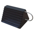 Wheel Chock, Molded Rbr w/Stl Grab, Black